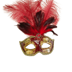 Venetian Mask with Musical Note Detail and Feathers