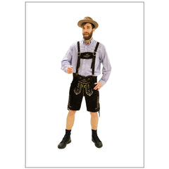 Authentic Brown German Lederhosen Men's Costume