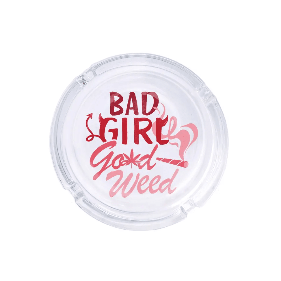 Bad Girl Good Weed Glass Ashtray