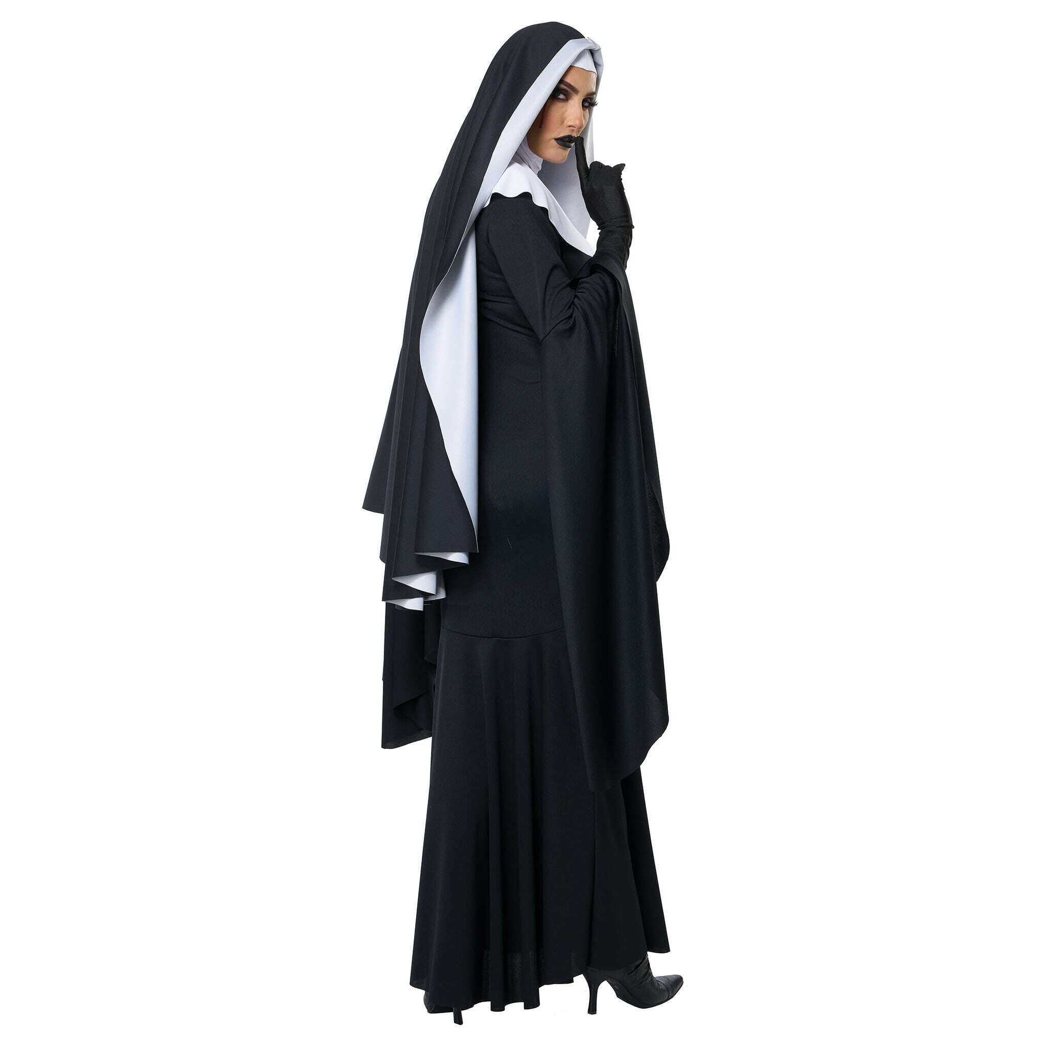 Bad Habit Nun Adult Costume with Black Face Covering