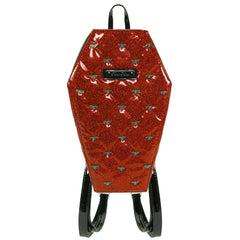 Bat Studded Quilted Coffin Backpack