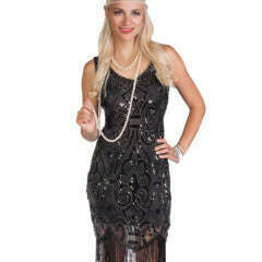 Beaded Black Flapper Dress