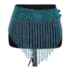 Beaded Fringe Stretchy Rave Belt