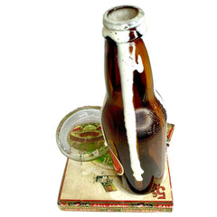 Beer Bottle with Glass Coaster Stage Prop