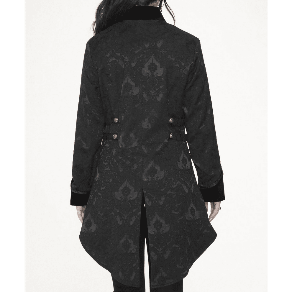 Black Brocade Pirate Women's Tailcoat