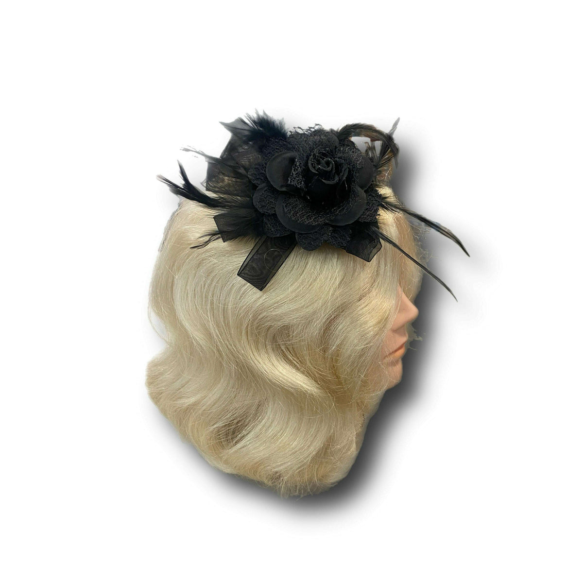 Black Feather Clip On Fascinator