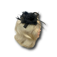 Black Feather Clip On Fascinator