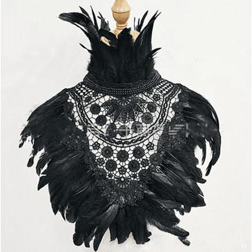 Black Feathered Gothic Shawl