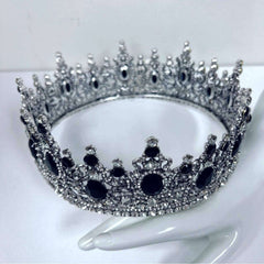 Black Jeweled Royal King Crown