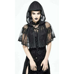 Black Lace Hooded Cape