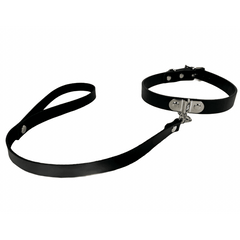 Black Leather Choker & Leash