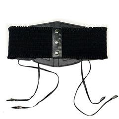 Black Leather Elastic Corset Belt