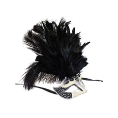 Black Masquerade Mask w/ Big Feathers