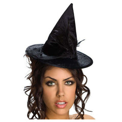 Black Mini Velour Witch Hat