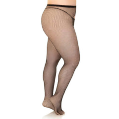 Black Plus Size Crotchless Fishnet Pantyhose