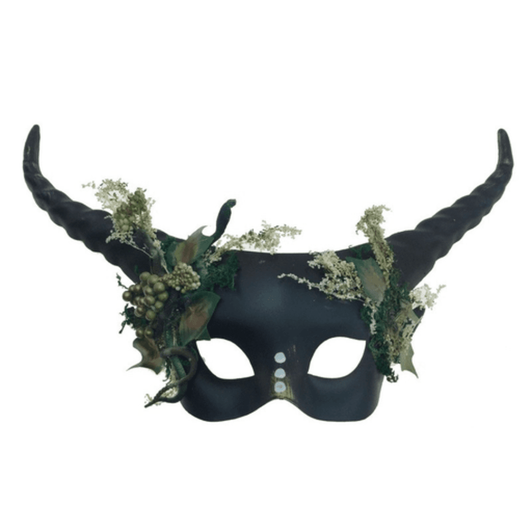 Black Two Horned Half Mask