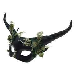 Black Two Horned Half Mask