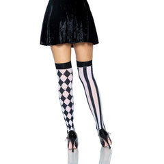 Black & White Harley Quinn Thigh Highs