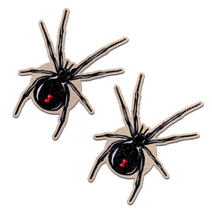 Black Widow Pasties Sparkling Velvet Halloween Nipple Covers