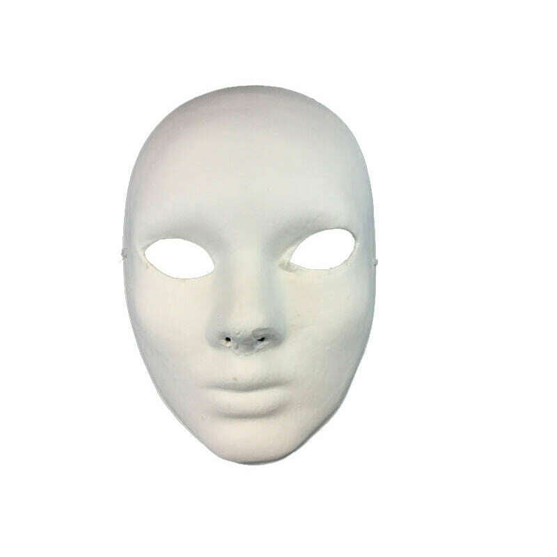 Blank White Papier Mache Mask