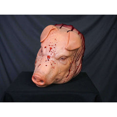 Blood Splattered Hanging Pig Head Prop