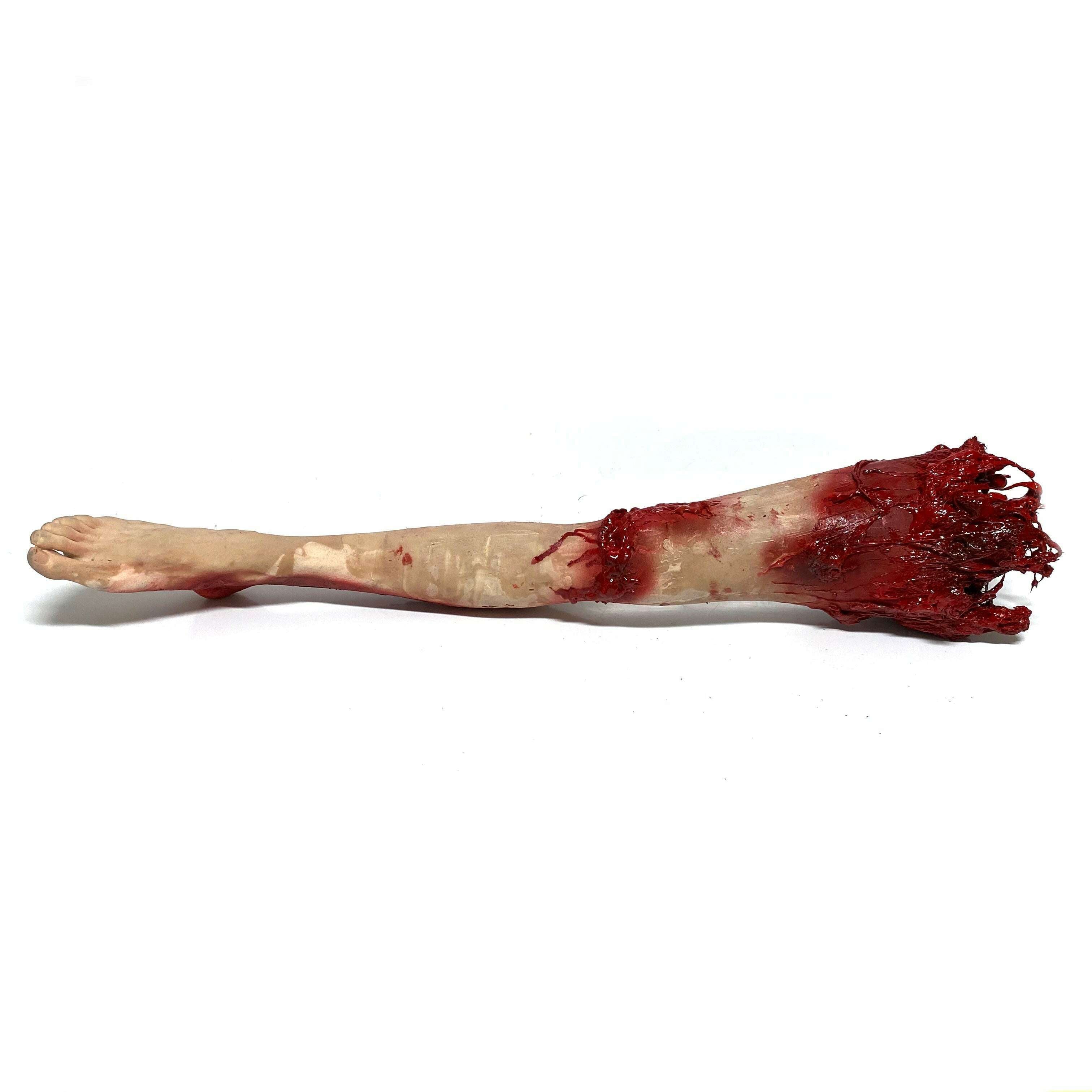 Bloody Severed Leg Flexible Foam Rubber Special Effects Prop