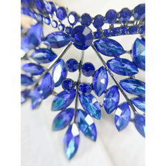 Blue Gemstone Leaf Tiara