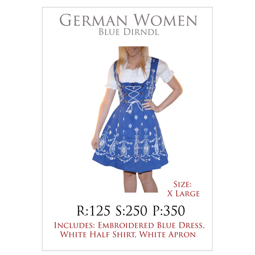 Blue German Dirndl Women's Costume