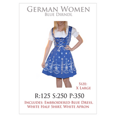 Blue German Dirndl Women's Costume