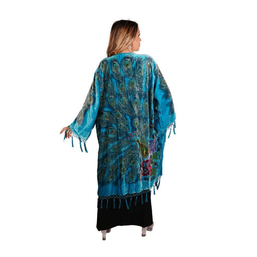 Bohemian Chic Velvet Peacock Jacket