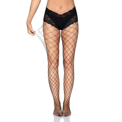 Boyshort Lace Top Black Fence Fishnets