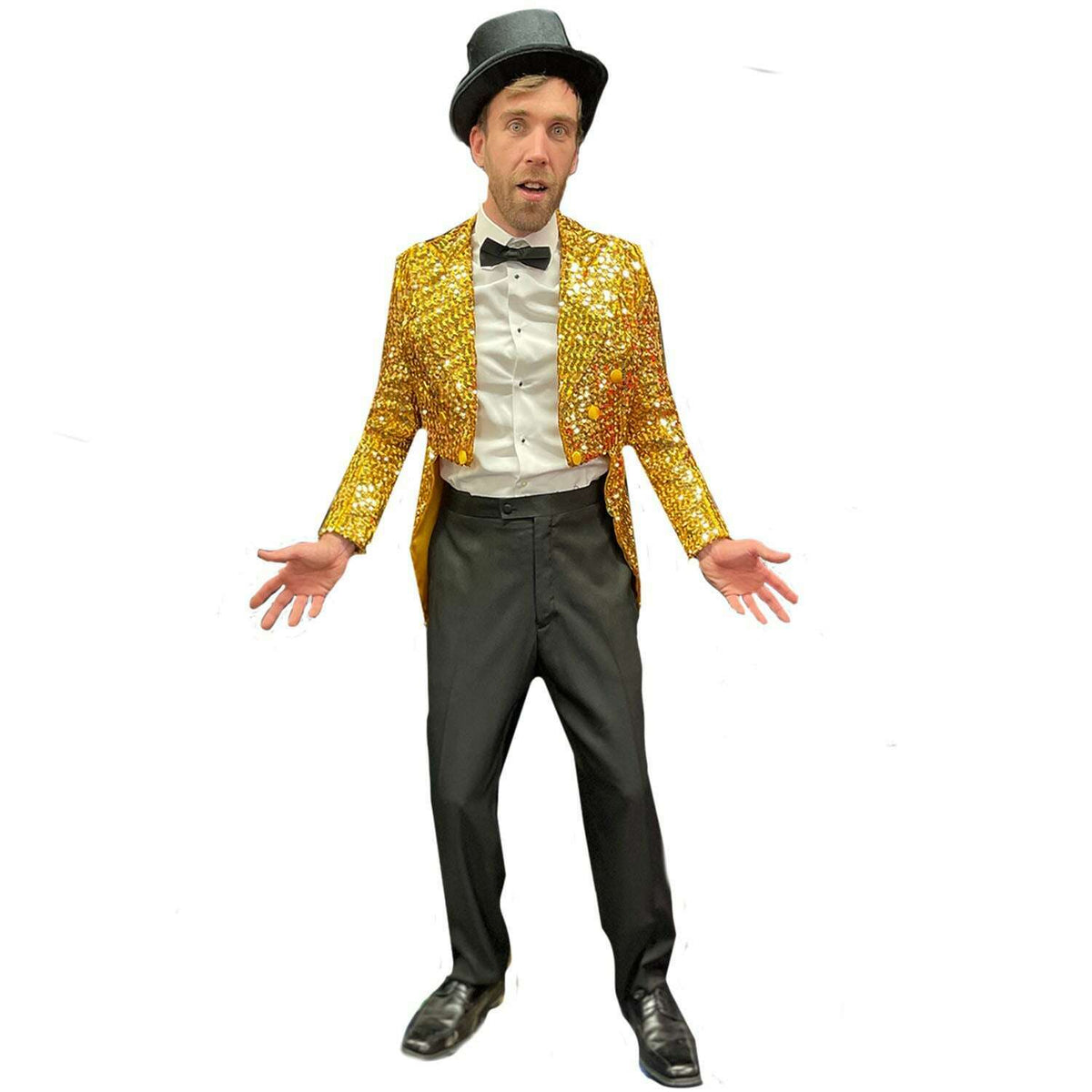 Bright Sunshine Gold Sequin Tailcoat Men's Costume