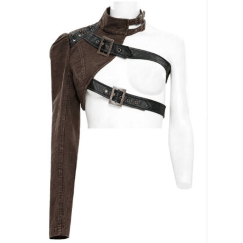 Brown Punk One-Arm Short Coat Harness