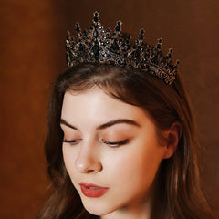 Halloween Queen Gothic Black Gem Tiara