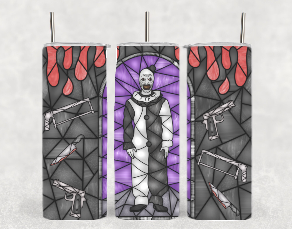 Art Clown Terrifier Stained Glass Tumbler