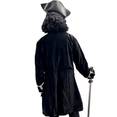 Captain La Sage Black Adult Pirate Coat