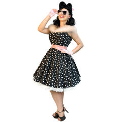 1950s Fancy Nancy Polka Dot Swing Dress Adult Costume