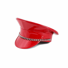 Chained Patent Leather Festival Captain Hat