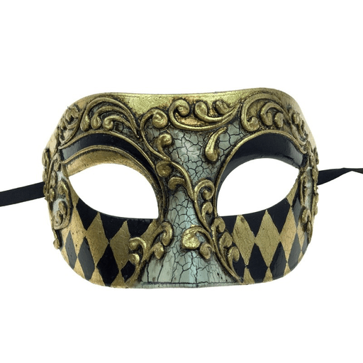 Checkered Venetian Male Mask