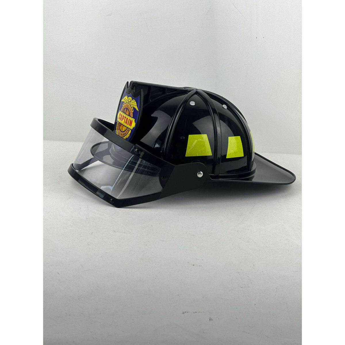 Child's Black Firefighter Hat w/ Eye Shield