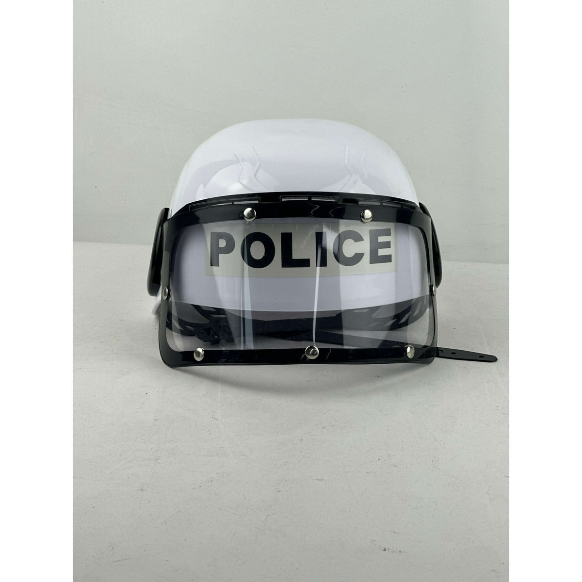 Child's White Police Helmet w/ Eye Shield