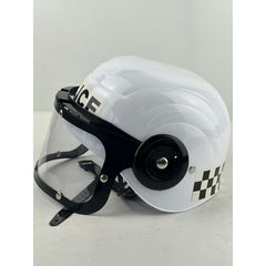 Child's White Police Helmet w/ Eye Shield