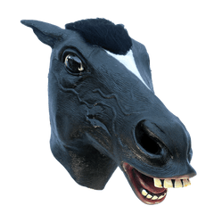 Classic Black Horse Latex Mask