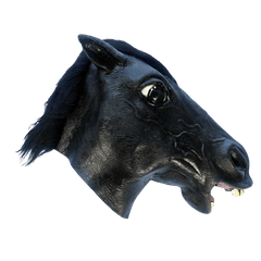 Classic Black Horse Latex Mask