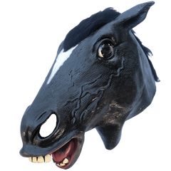 Classic Black Horse Latex Mask