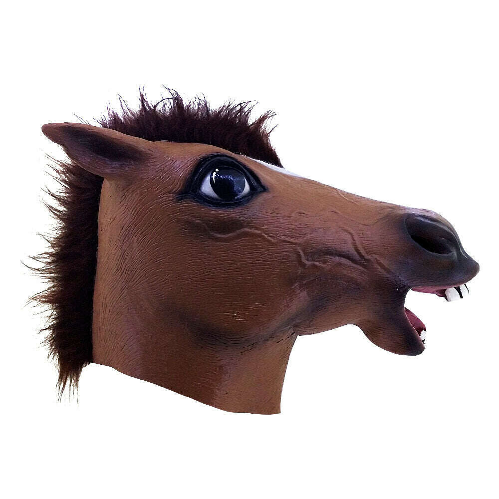 Classic Brown Horse Latex Mask