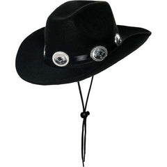 Classic Concho Band Black Cowboy Unisex Adult Hat