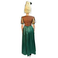 Colonial Autumn and Green Brocade Women's Costume