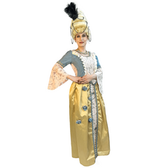 Colonial Floral Lace Blue & Gold Women's Costume