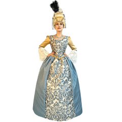 Colonial Lady Agnes Blue & Gold Ball Gown Women's Costume